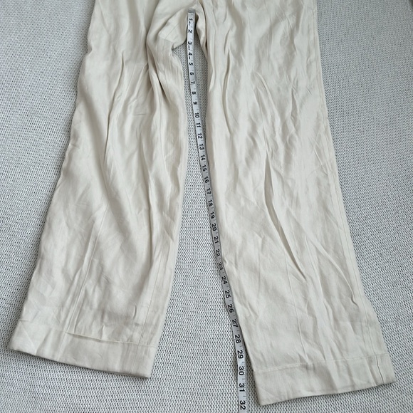 NWOT Ralph Lauren Linen High Waist Trousers Cream Size 10 - Picture 8 of 10